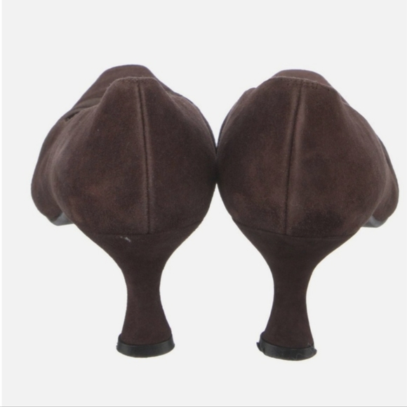 BEAUTIFUL STEWART WEITZMAN VELVET SWEDE BROWN PUMPS SIZE 5 1/2 - Picture 5 of 6